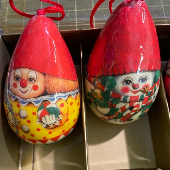 4 Vintage Decoupage Christmas Ornament Santa Reindeer Snowman Soldier - Picture 2 of 10